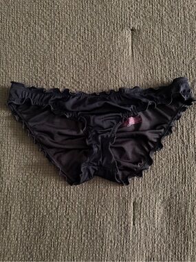 Victoria's Secret Black Ruffle Bikini Bottom